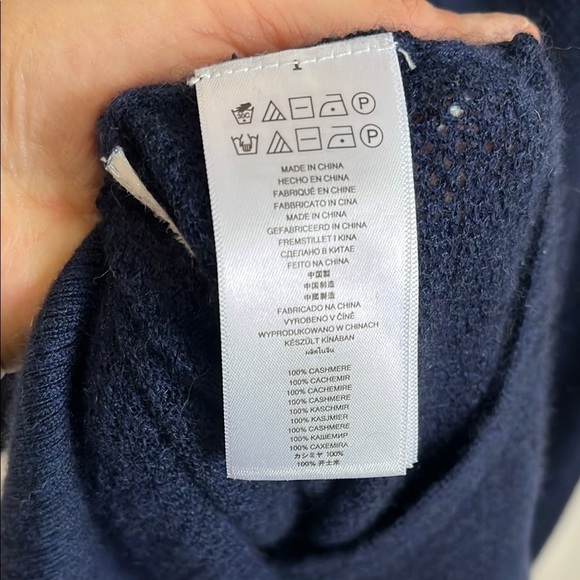 MICHAEL KORS Navy Blue Long Lightweight Cashmere Hooded Sweater, Size XXS - Picture 8 of 10